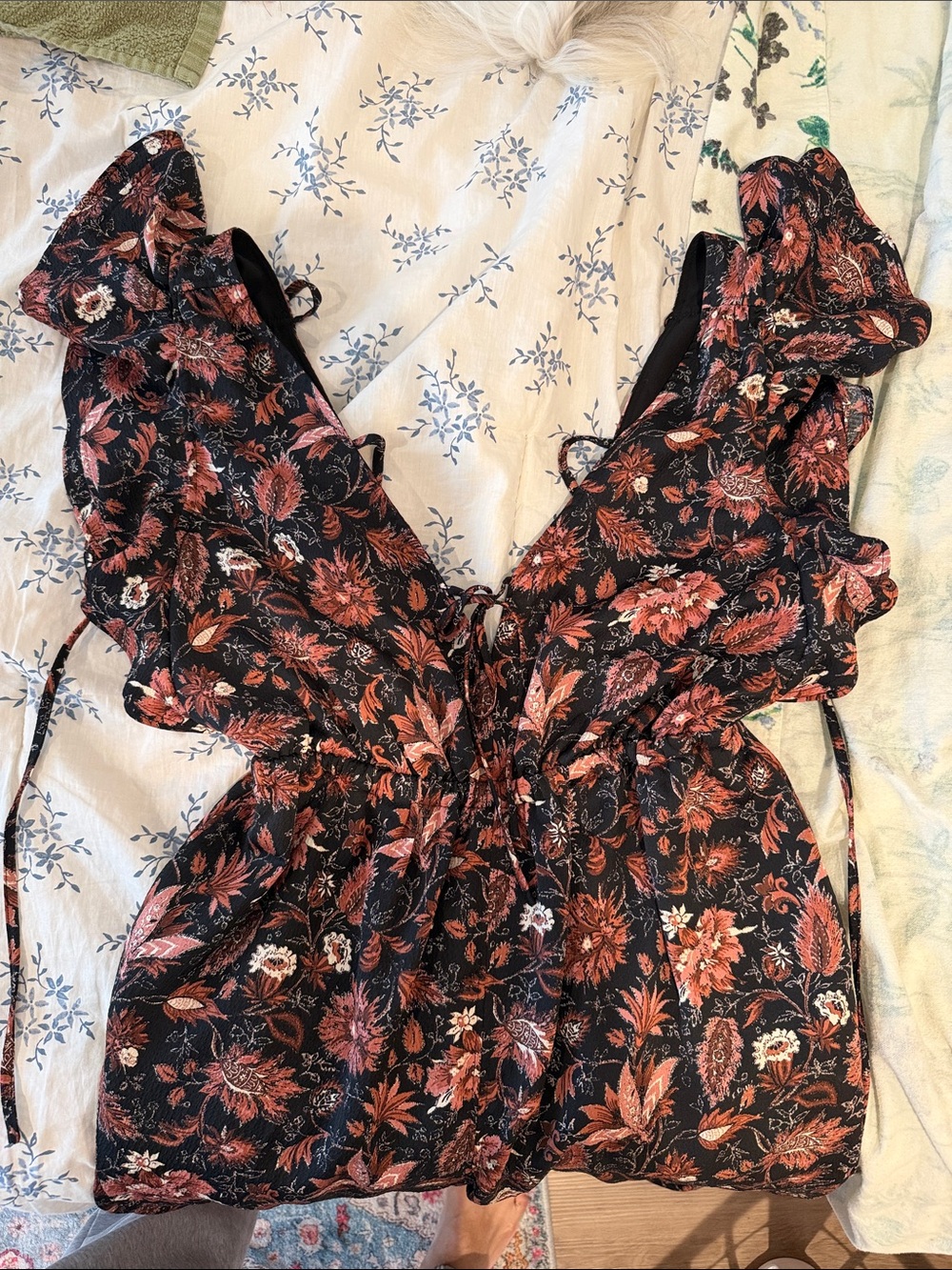 Madewell Floral Ruffle Jumpsuit